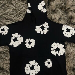 Black and white denim tears hoodie
